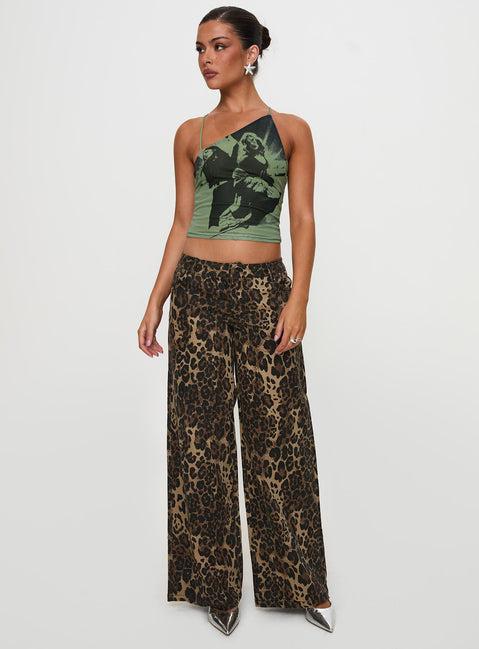 Pantar Low Rise Pants Leopard Product Image