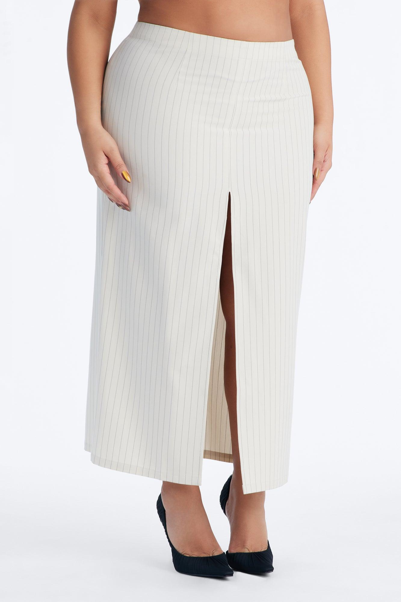 Dangerously Cute Pinstripe Halter Top - Cream/combo Female Product Image