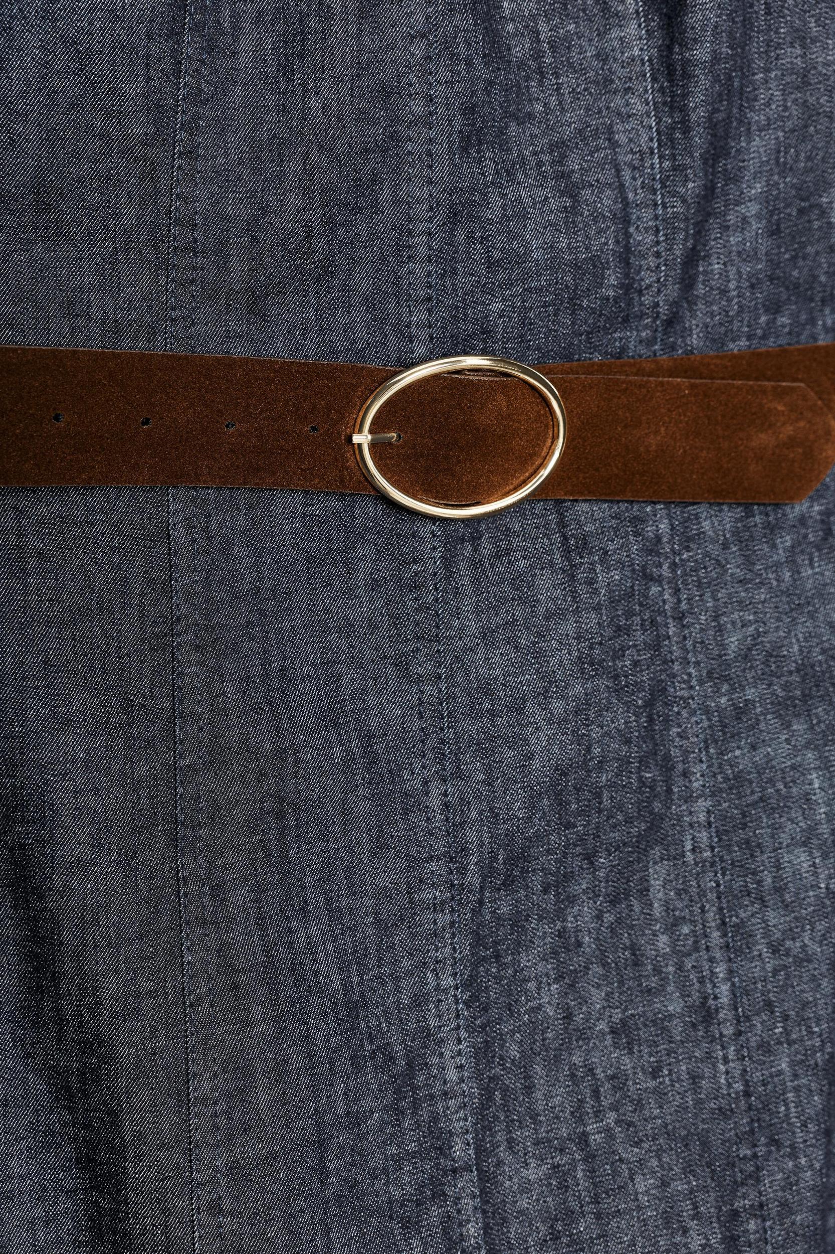 BELTED FITTED MIDI DRESS Product Image