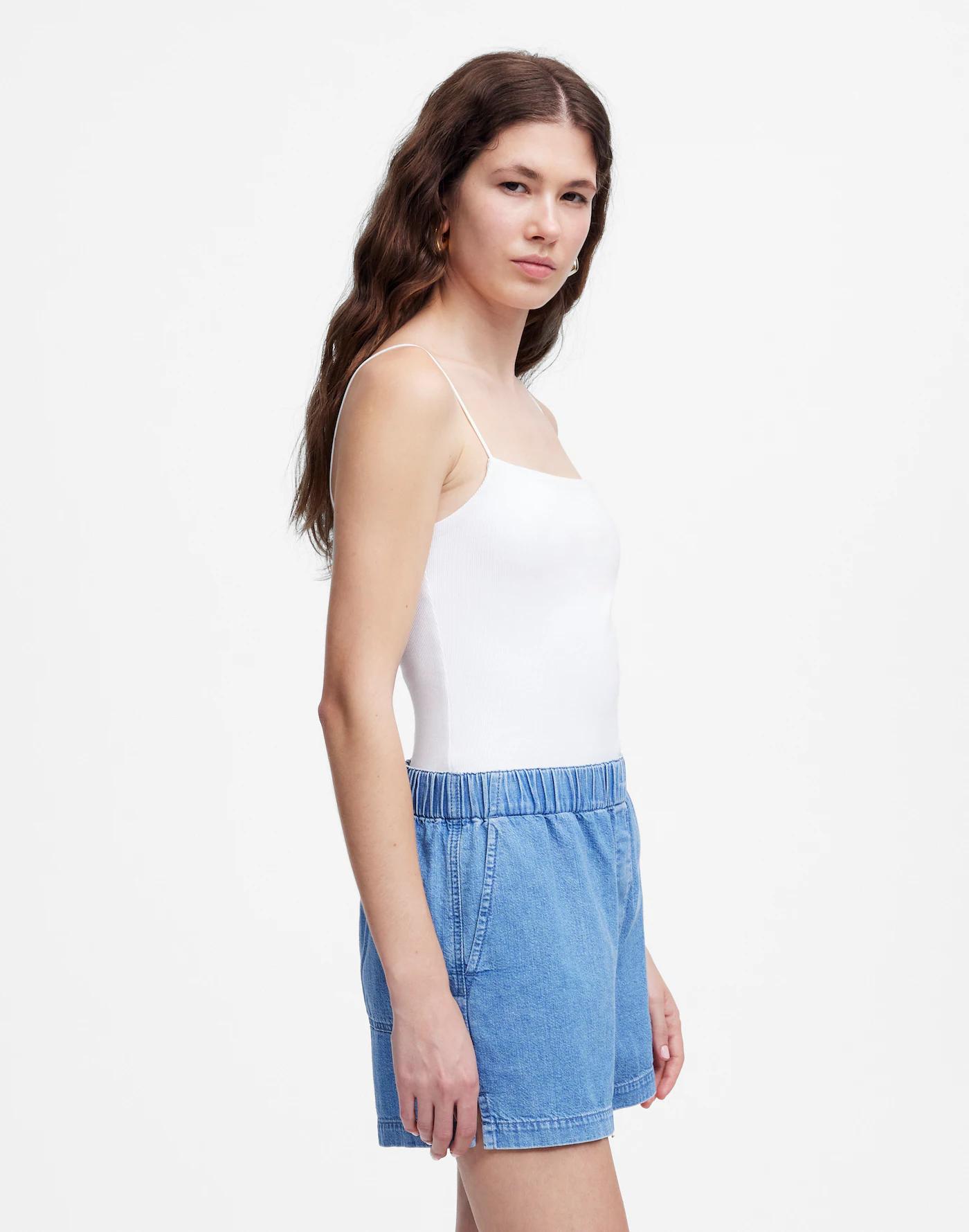 Denim Pull-On Shorts Product Image