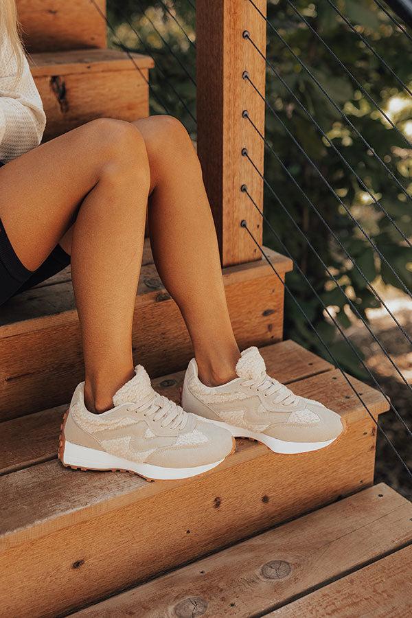 The Norah Sherpa Sneaker in Beige Product Image