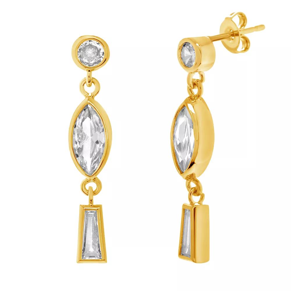 MC Collective Cubic Zirconia Drop Stud Earrings, Women's, Silver Tone Product Image