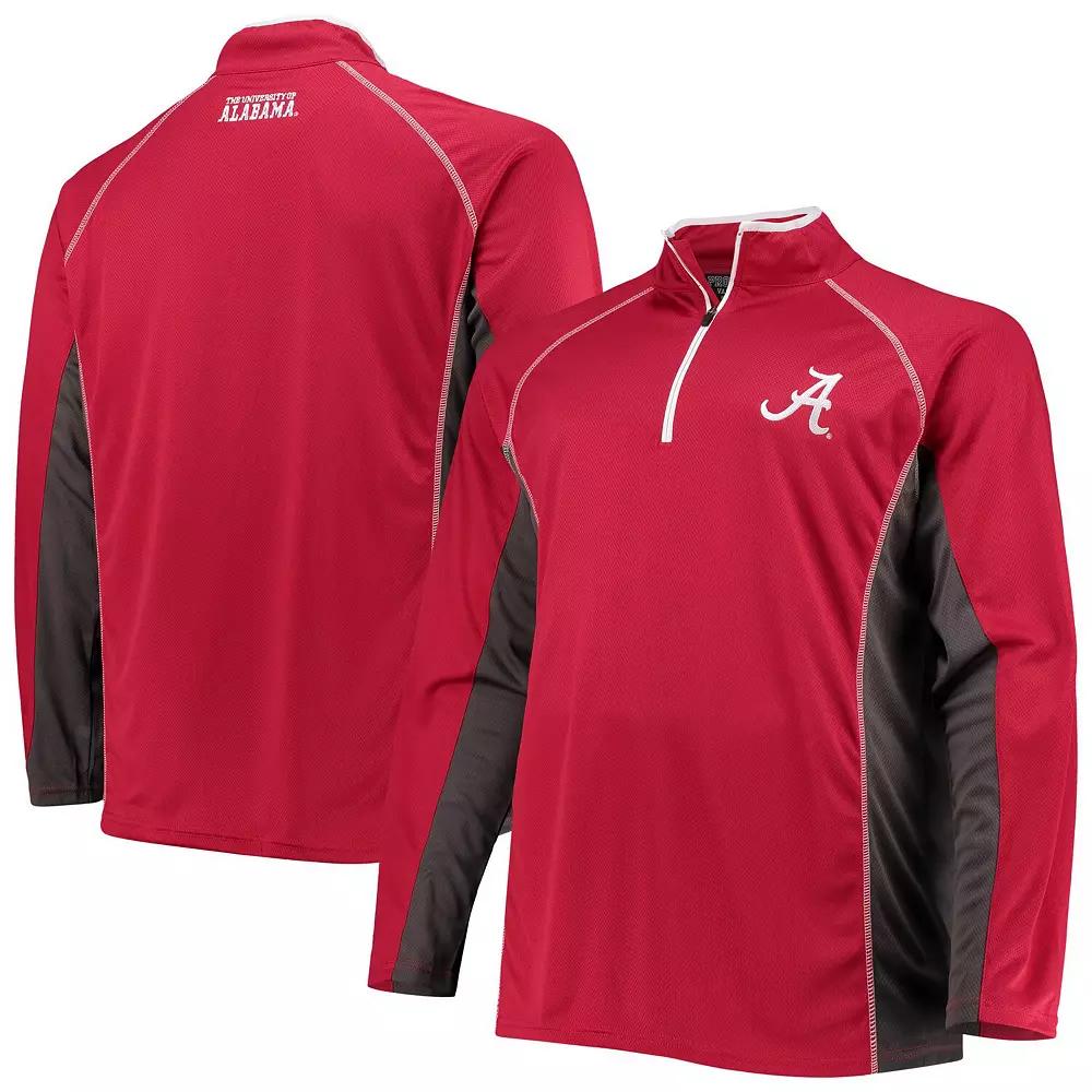Men's Crimson Alabama Crimson Tide Big & Tall Textured Raglan Quarter-Zip Jacket,  Product Image