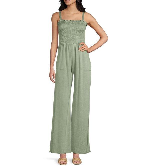 Moa Moa Square Neck Full Length Jumpsuit Product Image