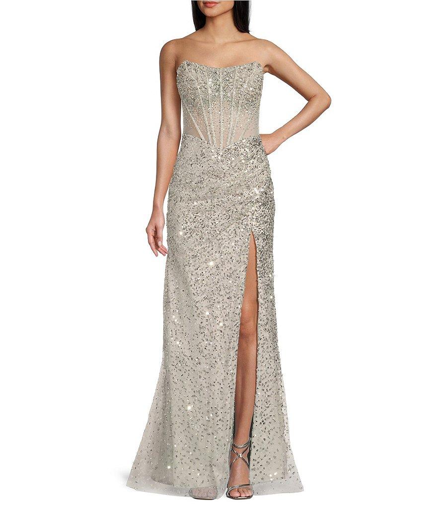 GB Social Allover Sequin Beaded Corset Dress Product Image