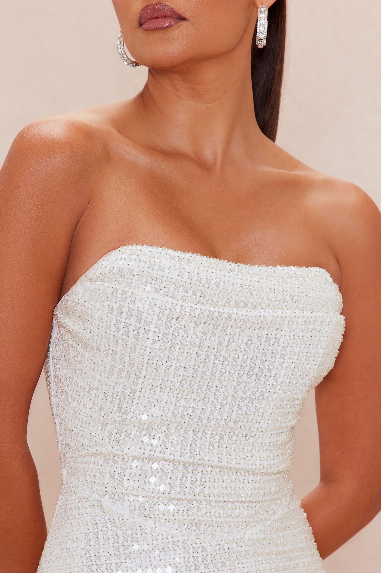 Alessia Embellished Mini Dress - White Female Product Image