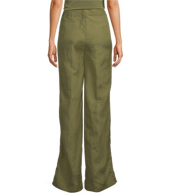 Calvin Klein Linen Blend Wide Leg Pants Product Image