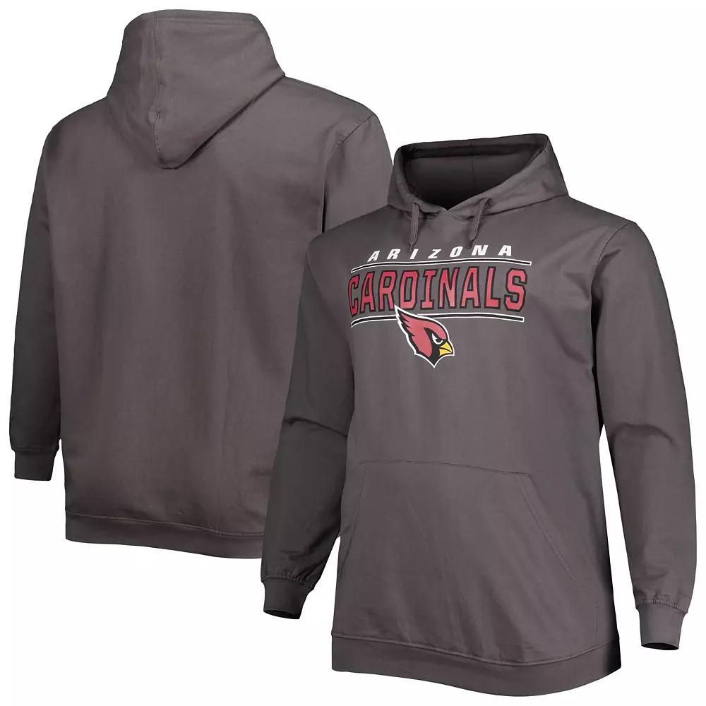 Men's Charcoal Arizona Cardinals Big & Tall Logo Pullover Hoodie, Size: XLT Product Image