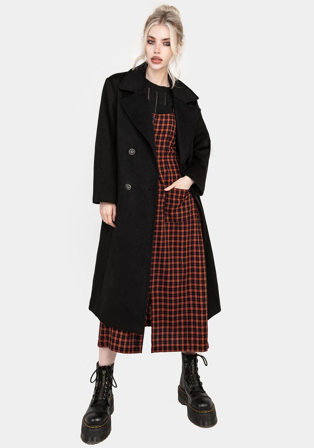 Theia Double Breasted Longline Wool Blend Coat Product Image