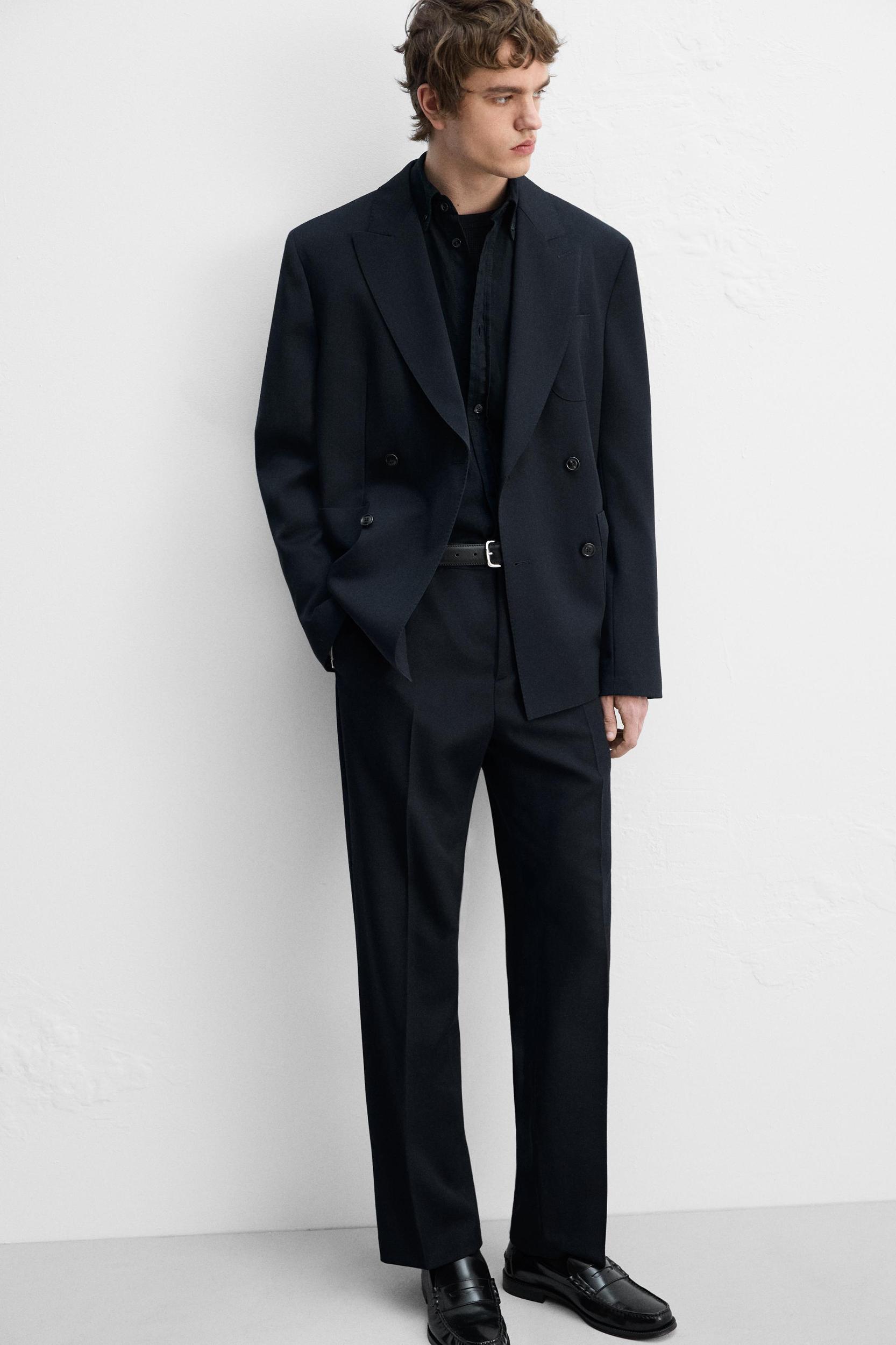 100% WOOL DOUBLE-BREASTED SUIT JACKET Product Image