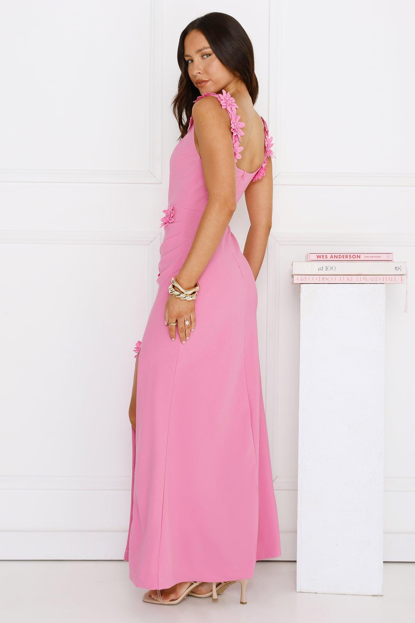 Moonlight Veil Maxi Dress Pink Product Image