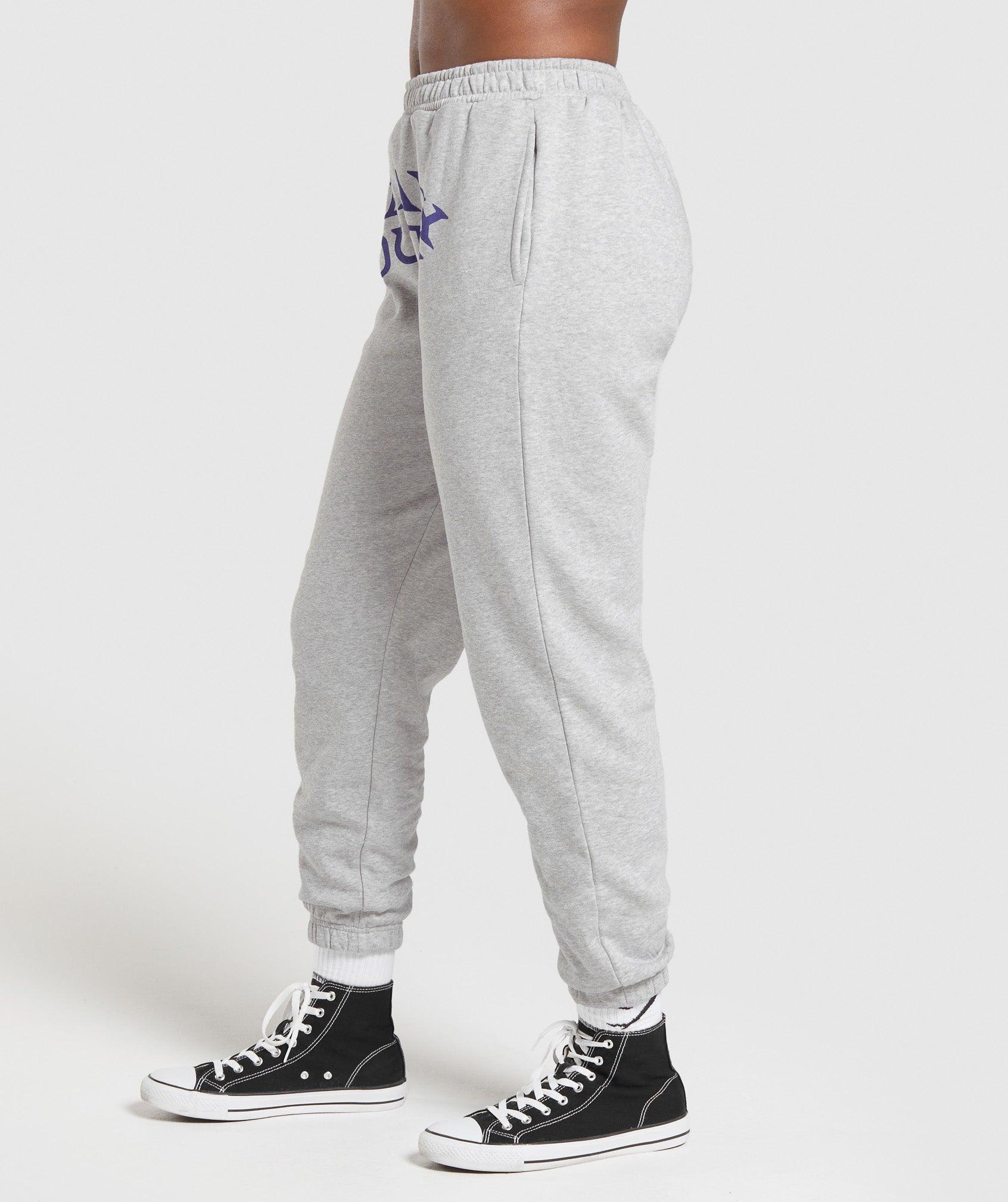 Gymshark Heavy Duty Graphic Loopback Jogger - Light Grey Core Marl Female Product Image