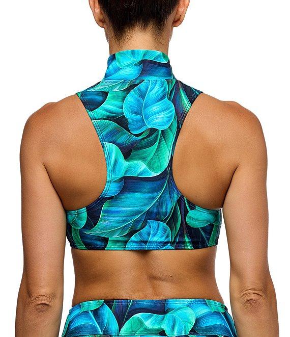 Athena Next by Athena Curacao Palm Paddle Out Mock Neck Cropped Swim Top Product Image