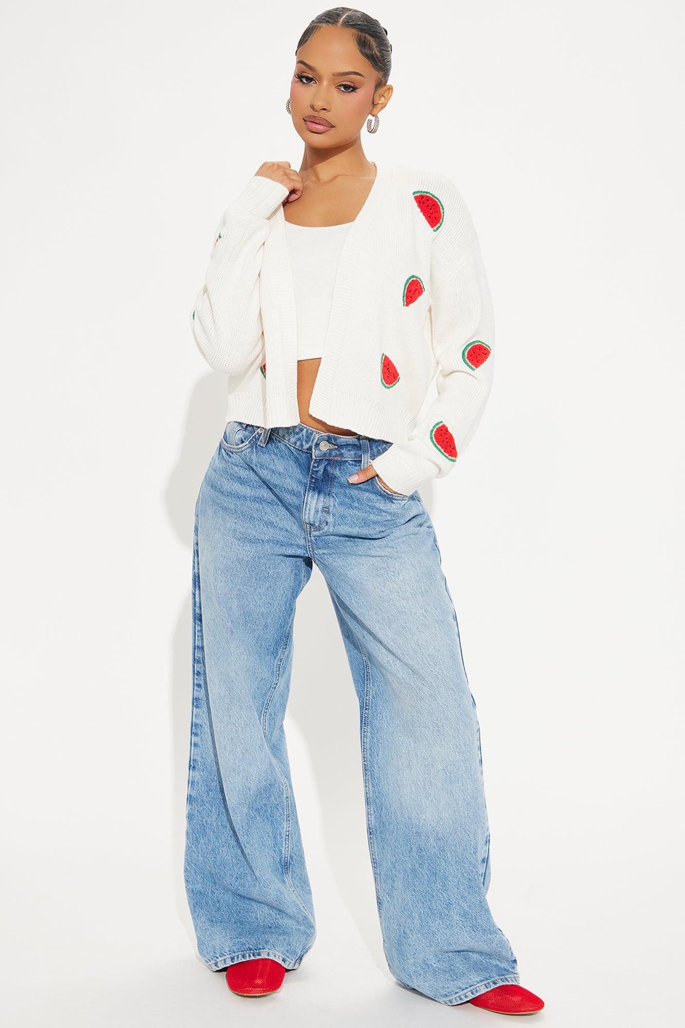 Summer Fruits Cardigan  - Red/White Product Image