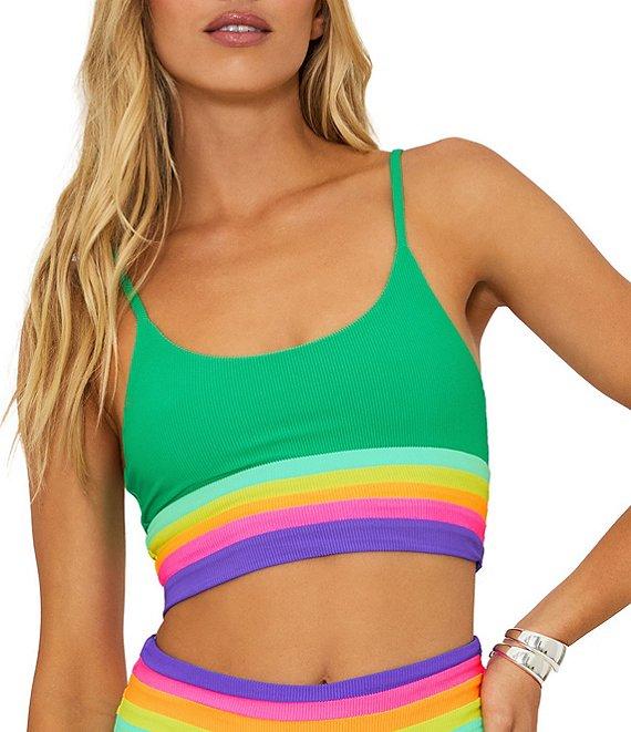 Beach Riot Millie Ribbed Colorblock High Waisted Swim Bottom Product Image