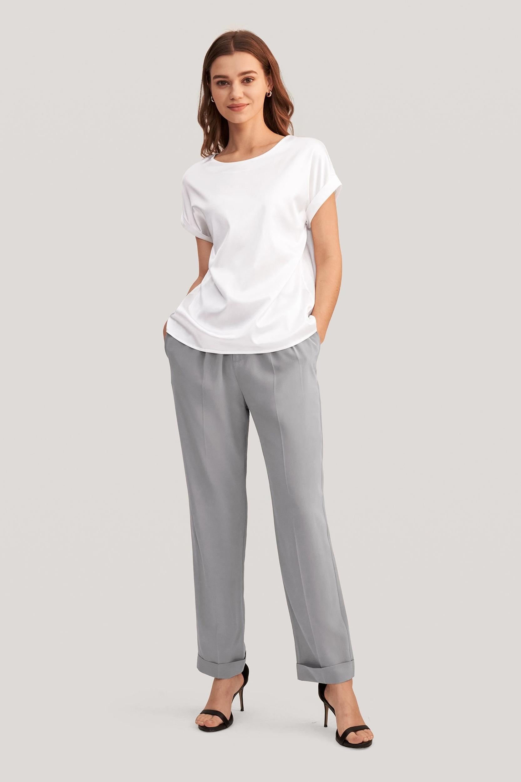 Tucked Tapered Silk Pants Product Image