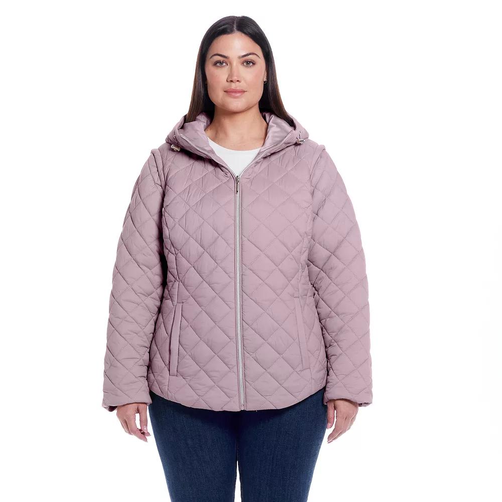 Plus Size Weathercast 2-in-1 Vest Jacket, Women's, Size: 3XL, Pink Pink Product Image
