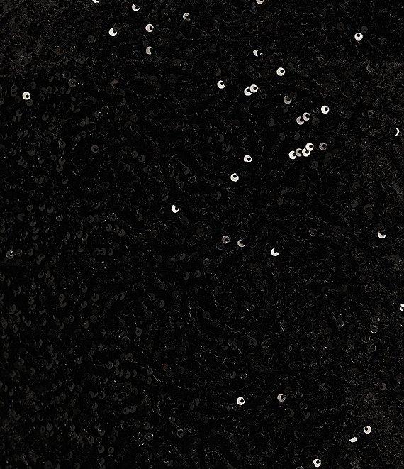 Honey and Rosie Shoulder Puff Short Sleeve Tamia Sequins Velvet Dress Product Image