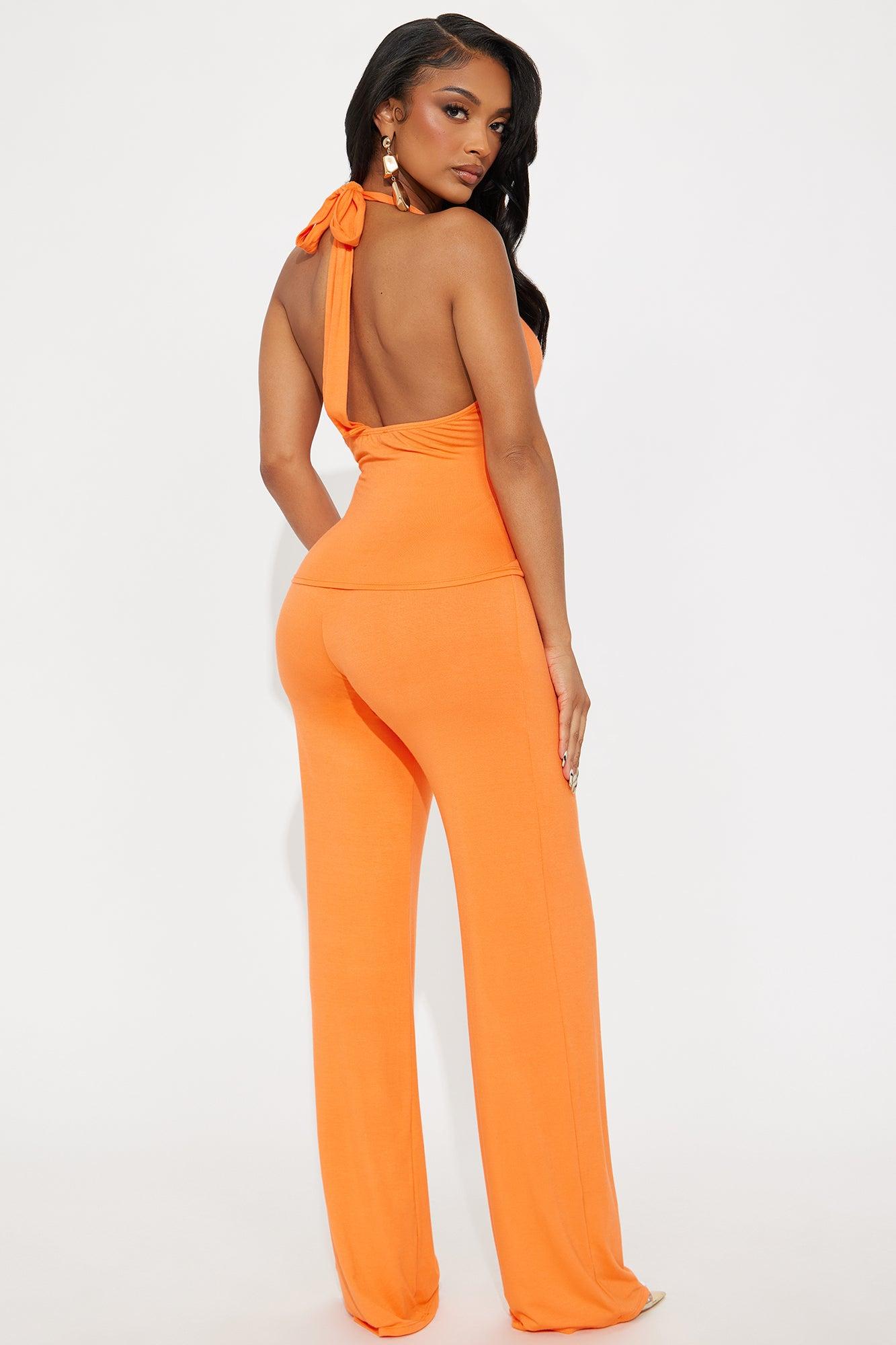 Harper Halter Pant Set - Orange Female Product Image