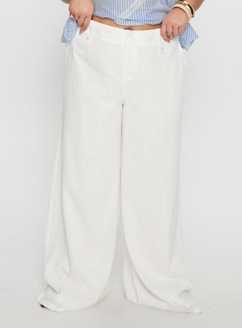 Pedra Wide Leg Pant White Curve Product Image
