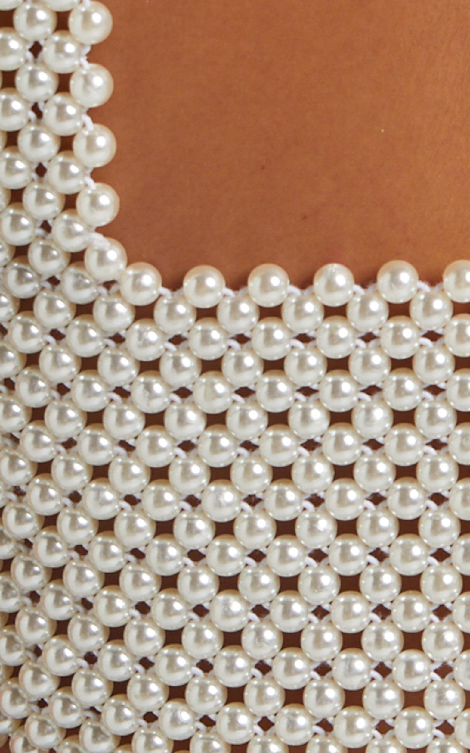 Peggy Top - V Neck Crop Top in Pearl Product Image