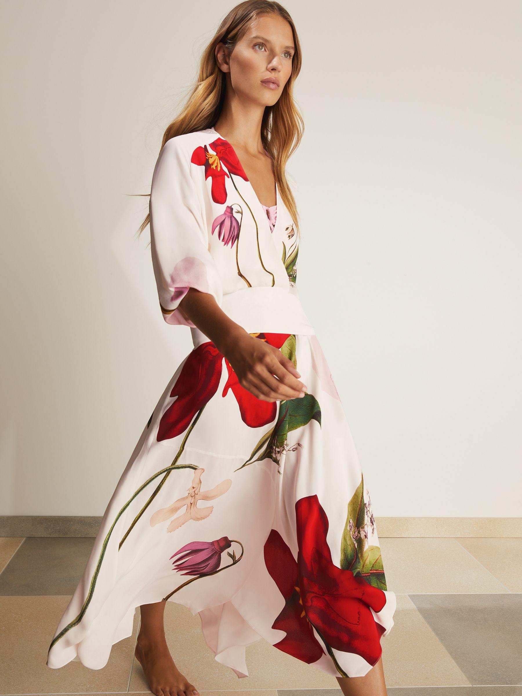 Reiss | NYBG Floral-Print Maxi Dress in Ivory Product Image