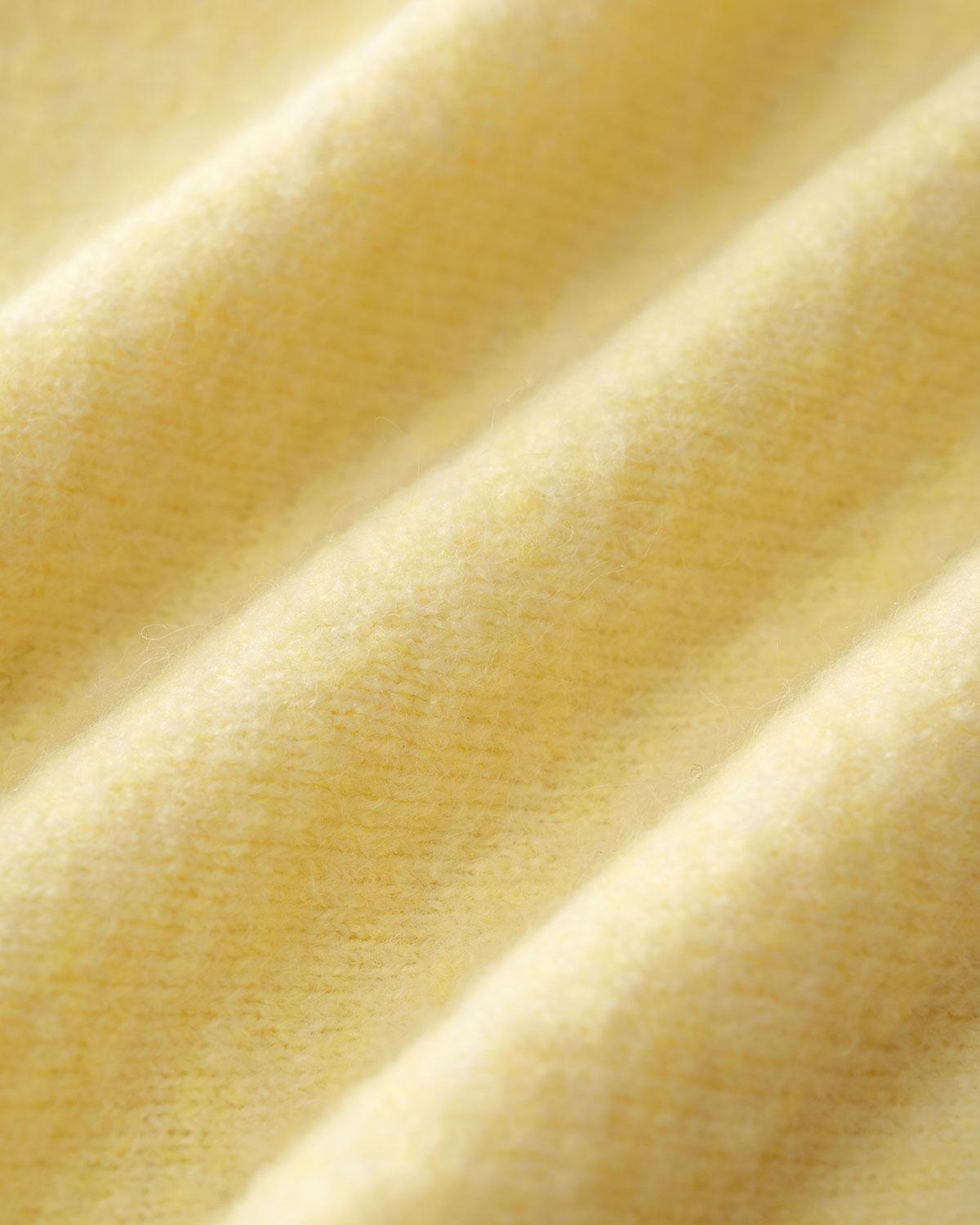 Yellow Round Neck Knit Cardigan Product Image