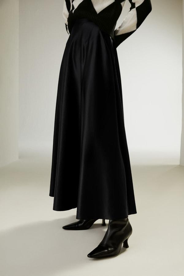 LILYSILK Black Silk Skirt Womens Premium Silk Luxurious Flowing Hem Skirt 6 Product Image