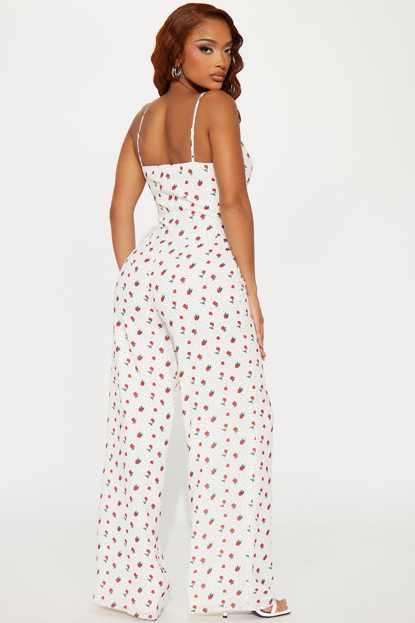 Cherries In The Spring Jumpsuit  - Red/combo Product Image