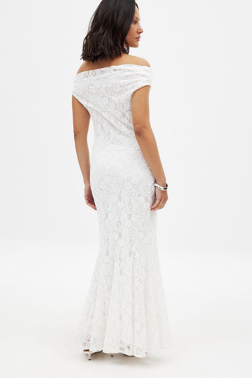 Off Shoulder Midi Lace Dress Product Image