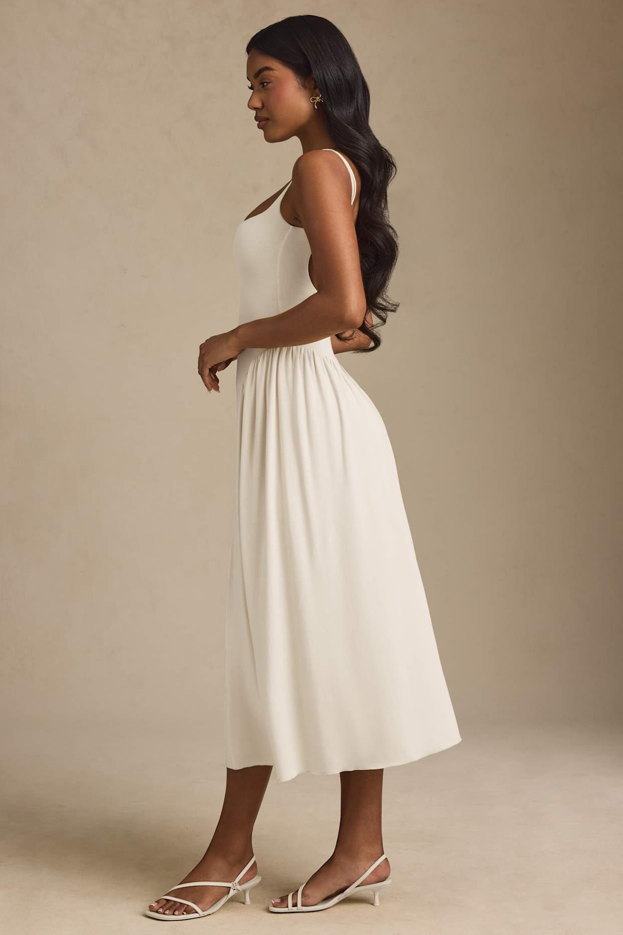 Modal A-Line Midaxi Dress in Ivory Product Image