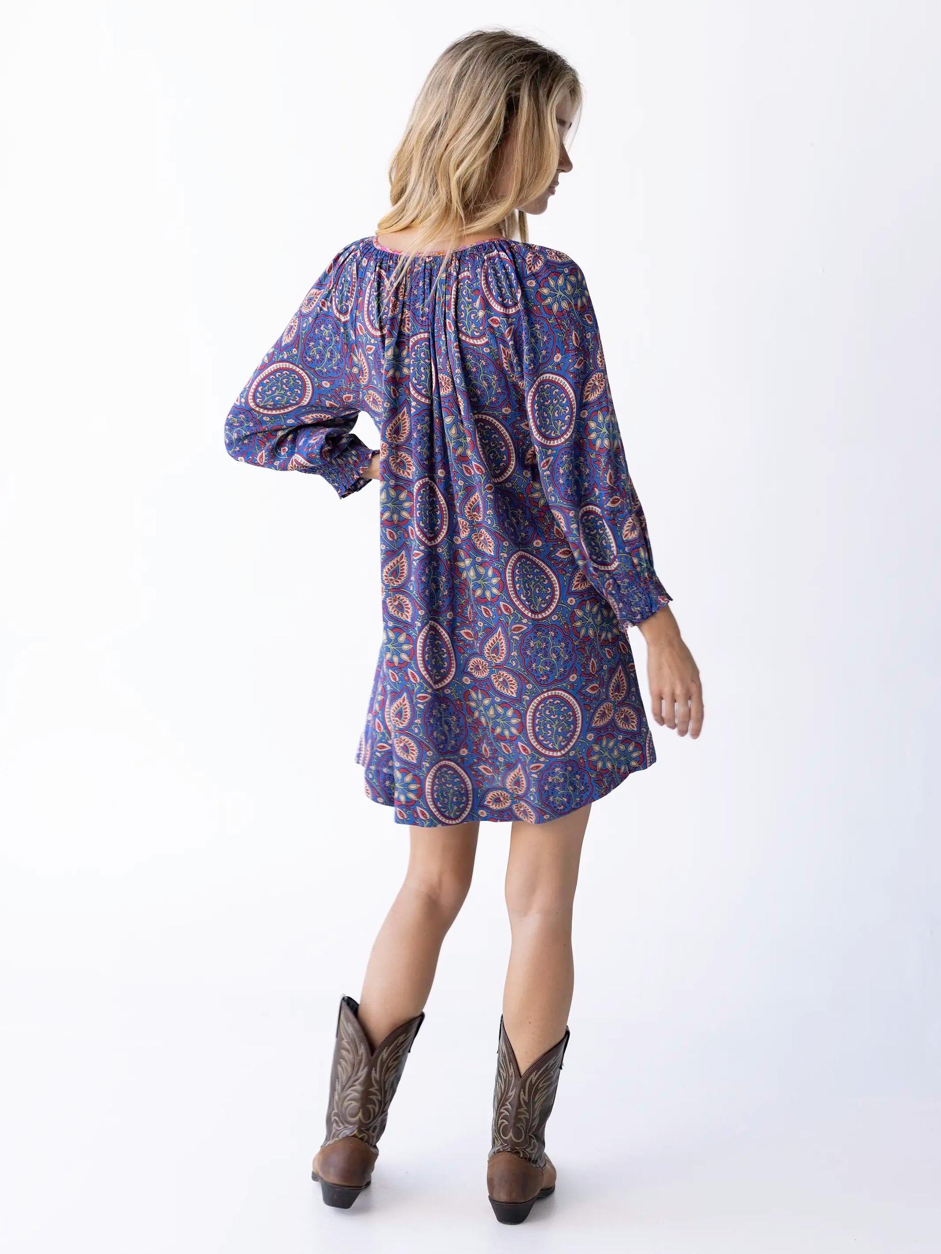 April Mini Dress - Blue Mauve Floral Product Image