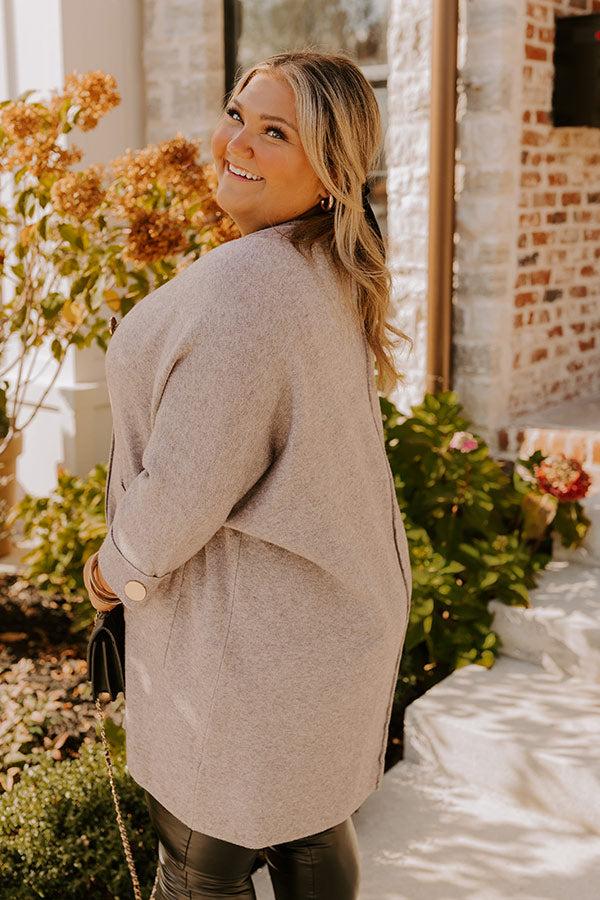 Coffee Aroma Oversized Cardigan in Taupe Product Image