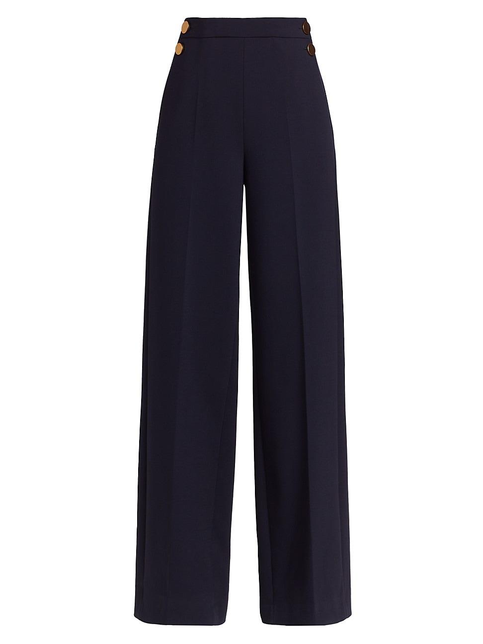 Womens Polonia Stretch-Wool Wide-Leg Pants Product Image