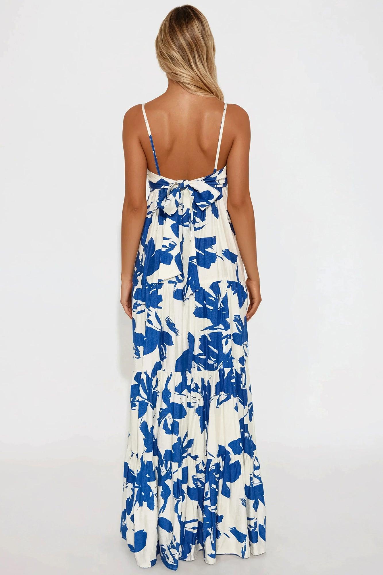 Dreaming Printed Maxi Dress - Blue/combo Product Image