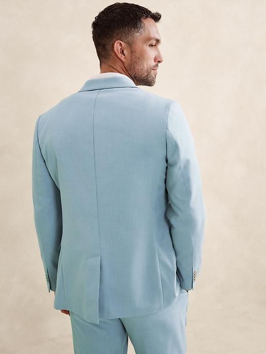 Tailored-Fit Aqua Melange Suit Jacket Product Image