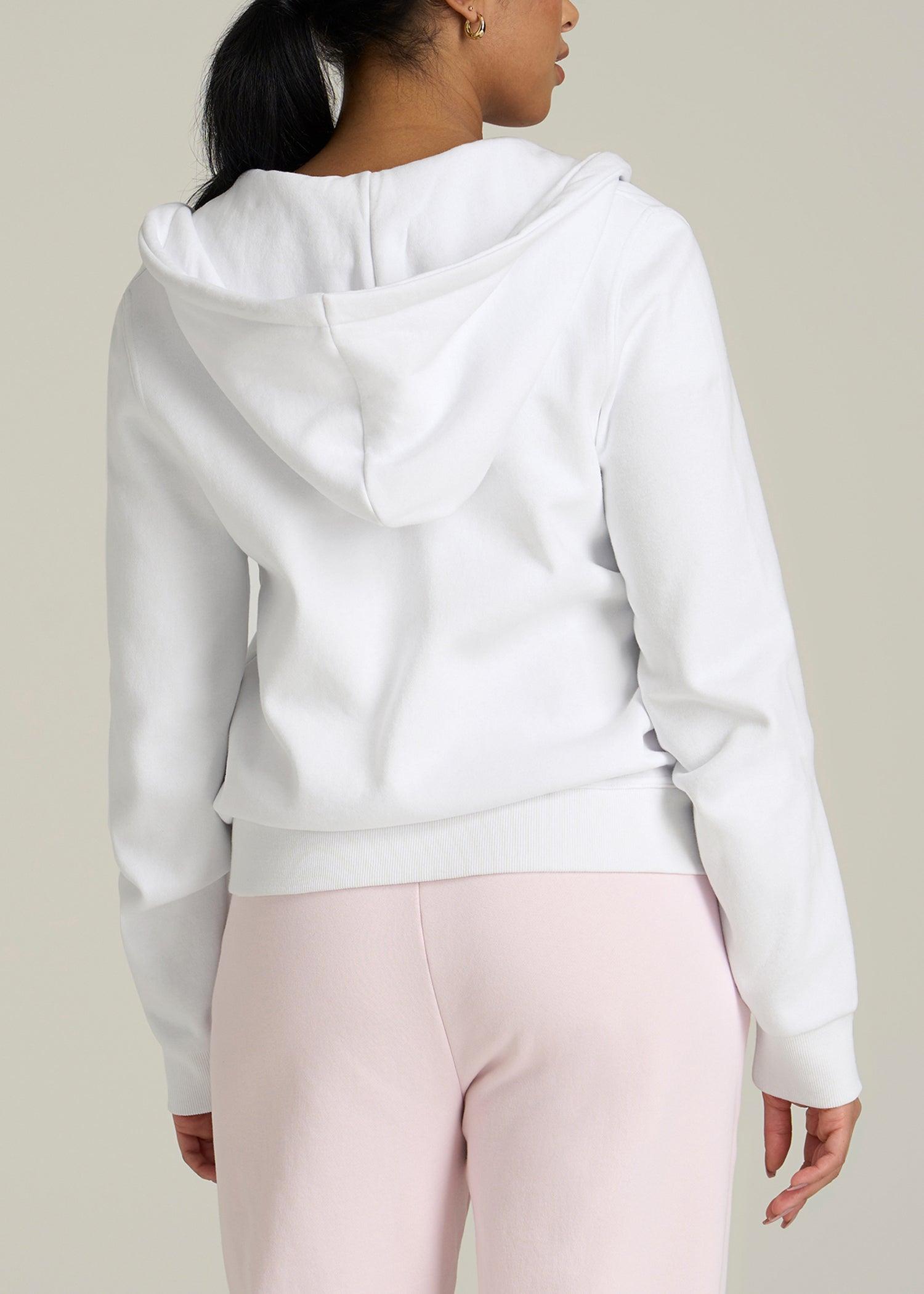 Wearever Fleece Full-Zip Hoodie for Tall Women in Optic White Female Product Image