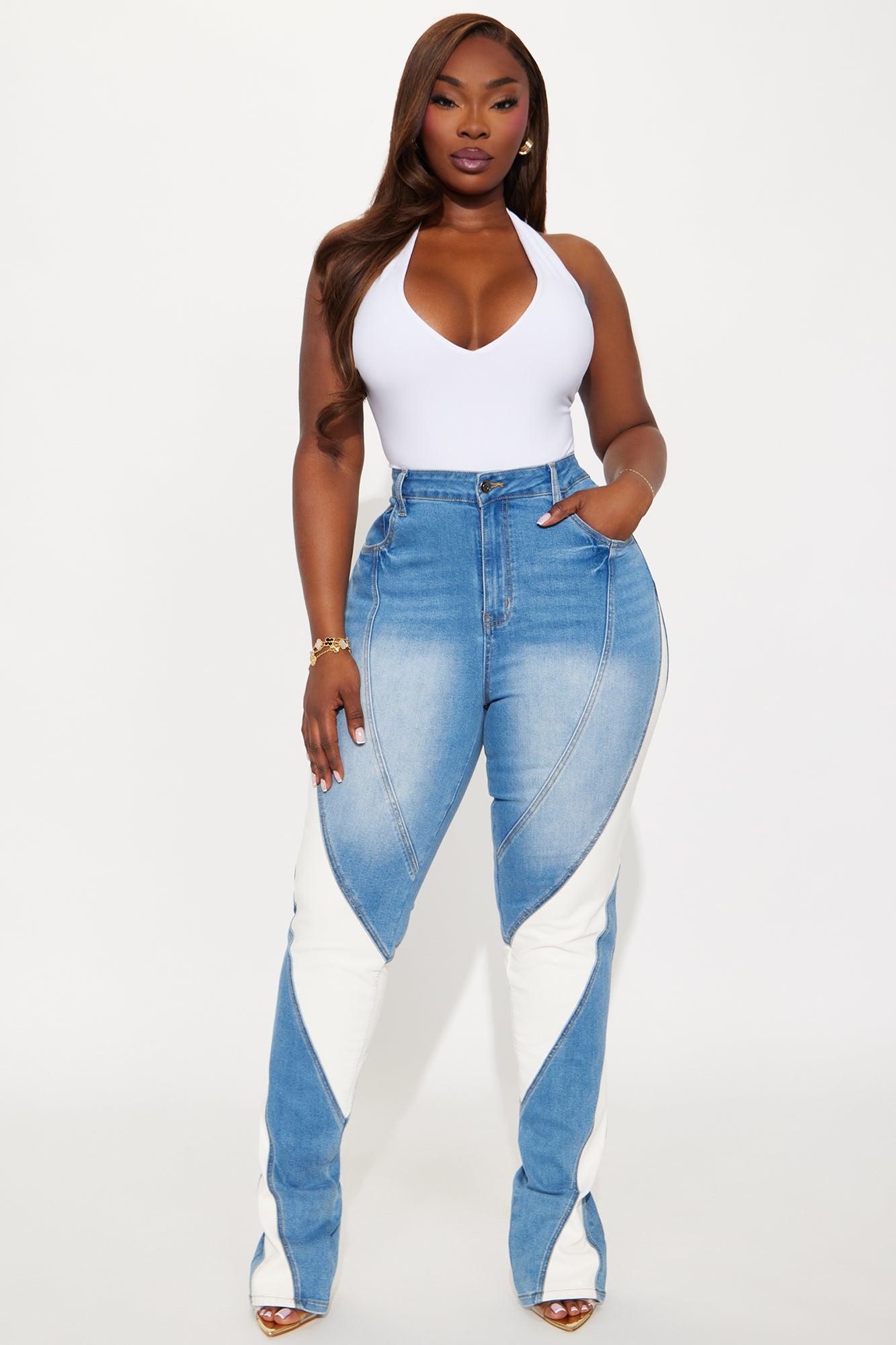 Tall Stepping Up Split Hem Skinny Jeans - Medium Wash Female Product Image