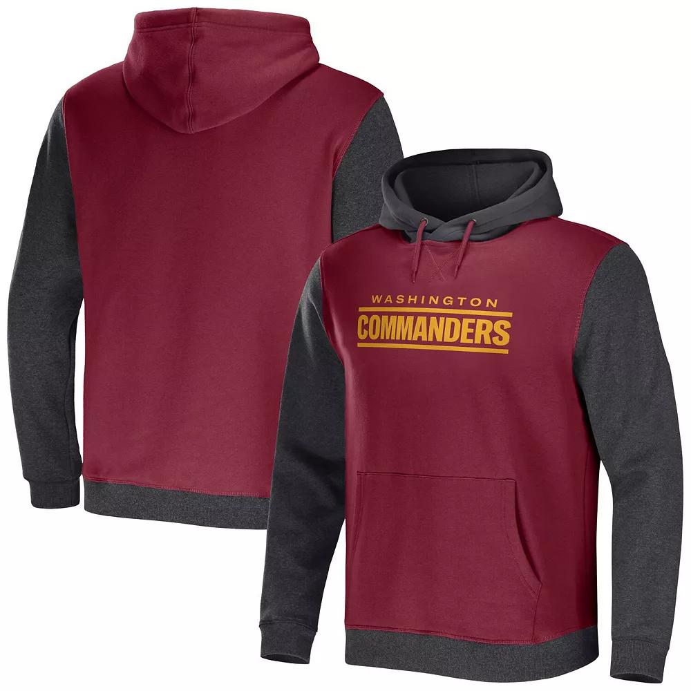 Men's NFL x Darius Rucker Collection by Fanatics Cardinal/Charcoal Arizona Cardinals Colorblock Pullover Hoodie,  Product Image