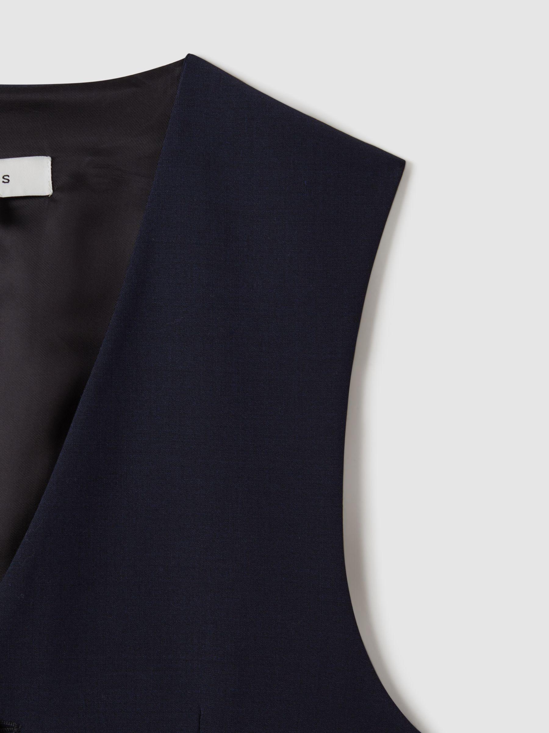 Modern Fit Wool Blend Waistcoat in Navy Product Image