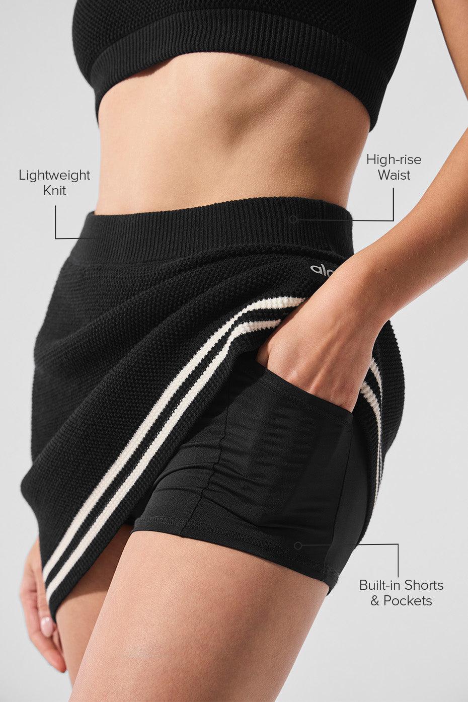 Tennis Club Sweater Knit Skirt - Black/Ivory Product Image