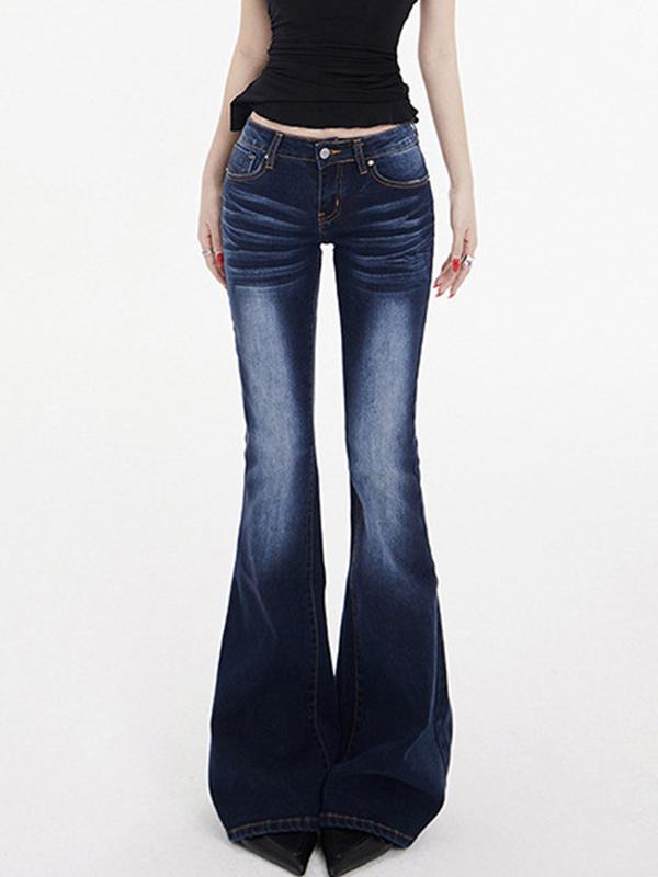 Vintage Washed Slim Fit Flare Jeans Product Image