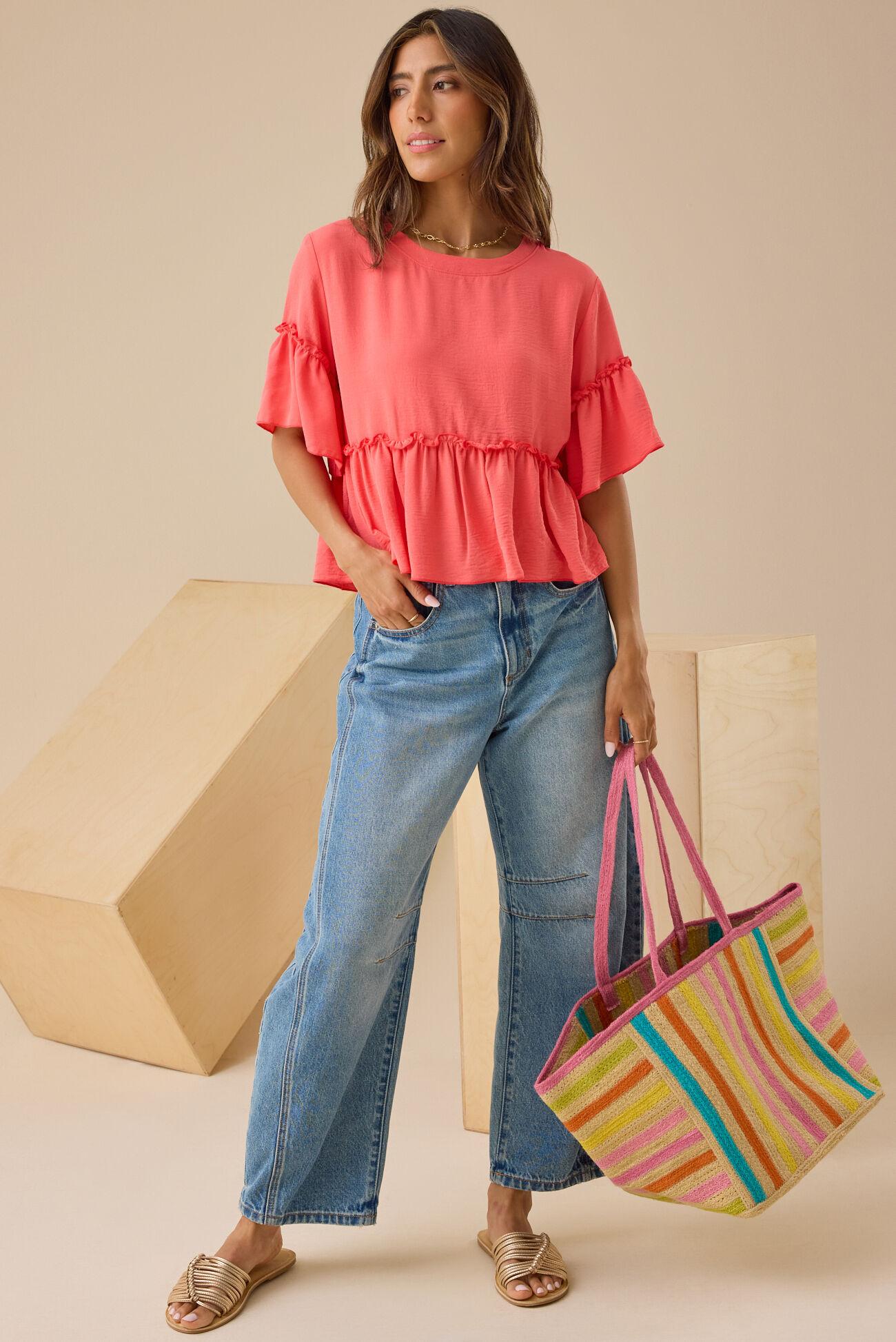 Lori Ruffle Sleeve Top Product Image