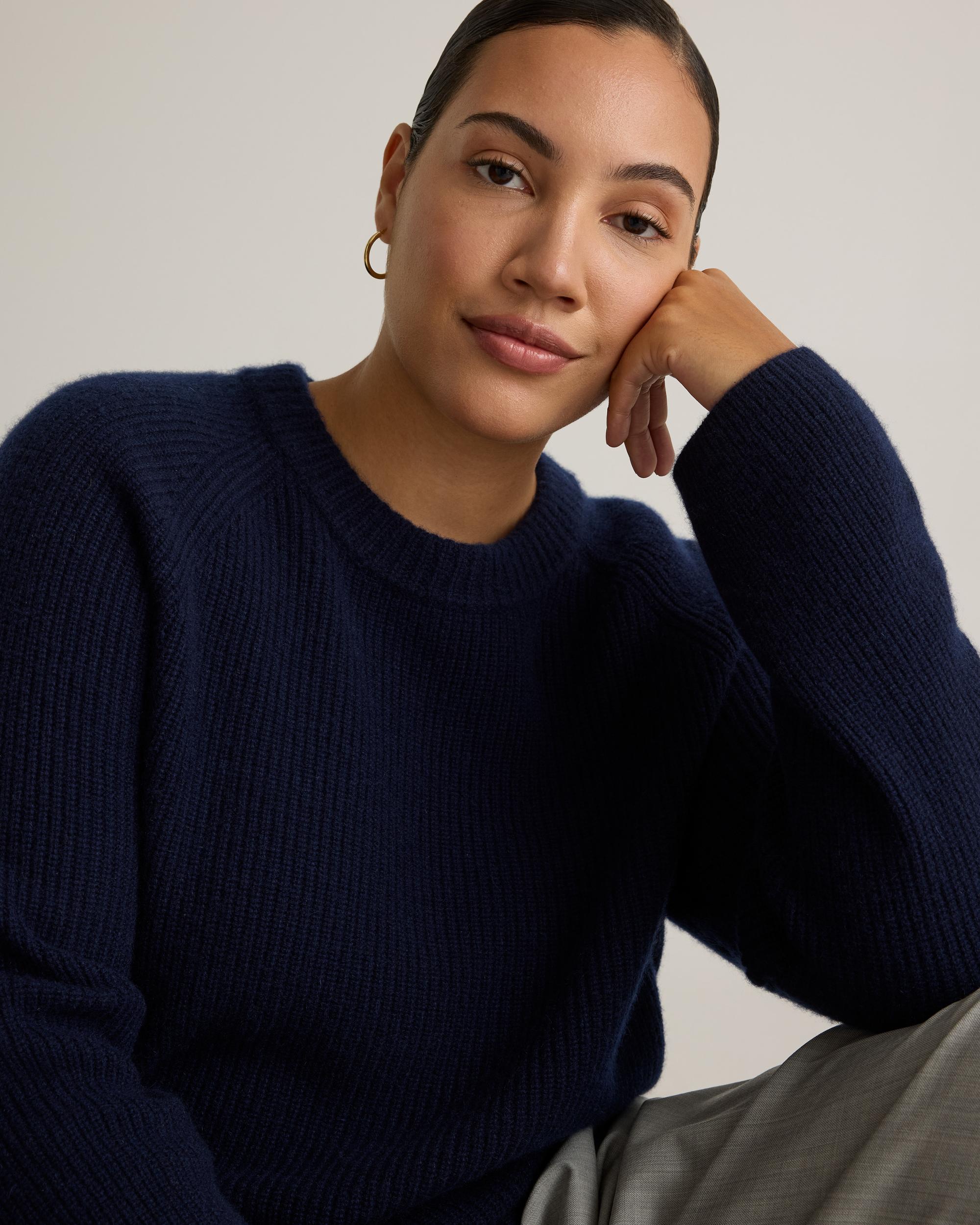 Quince | Women's Mongolian Cashmere Fisherman Crewneck Sweater Product Image