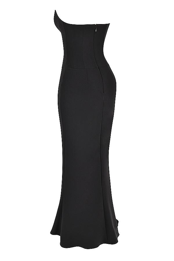 Sabine  black crepe strapless corset dress Product Image