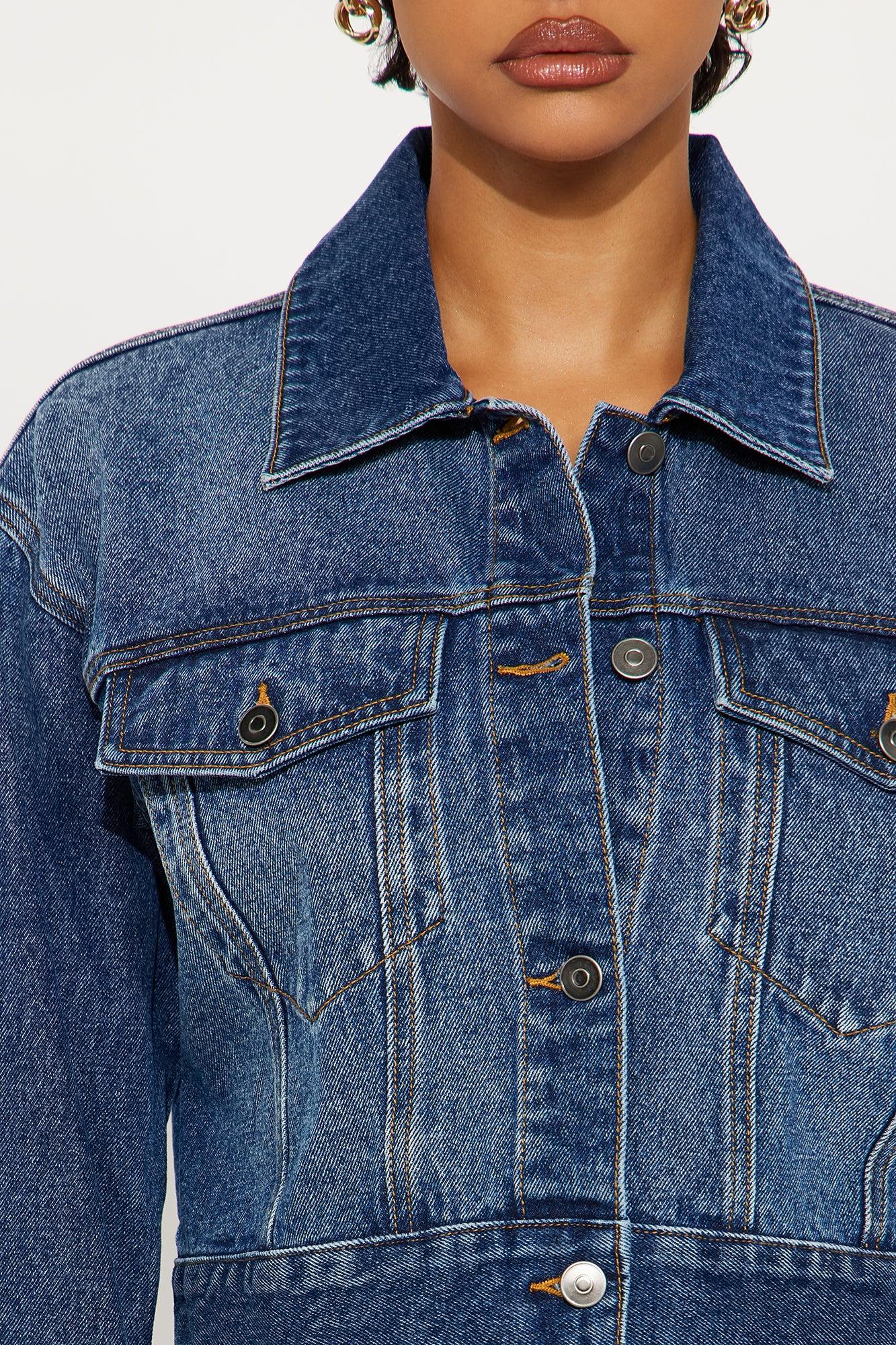 Timeless Denim Trucker Jacket - Dark Wash Female Product Image