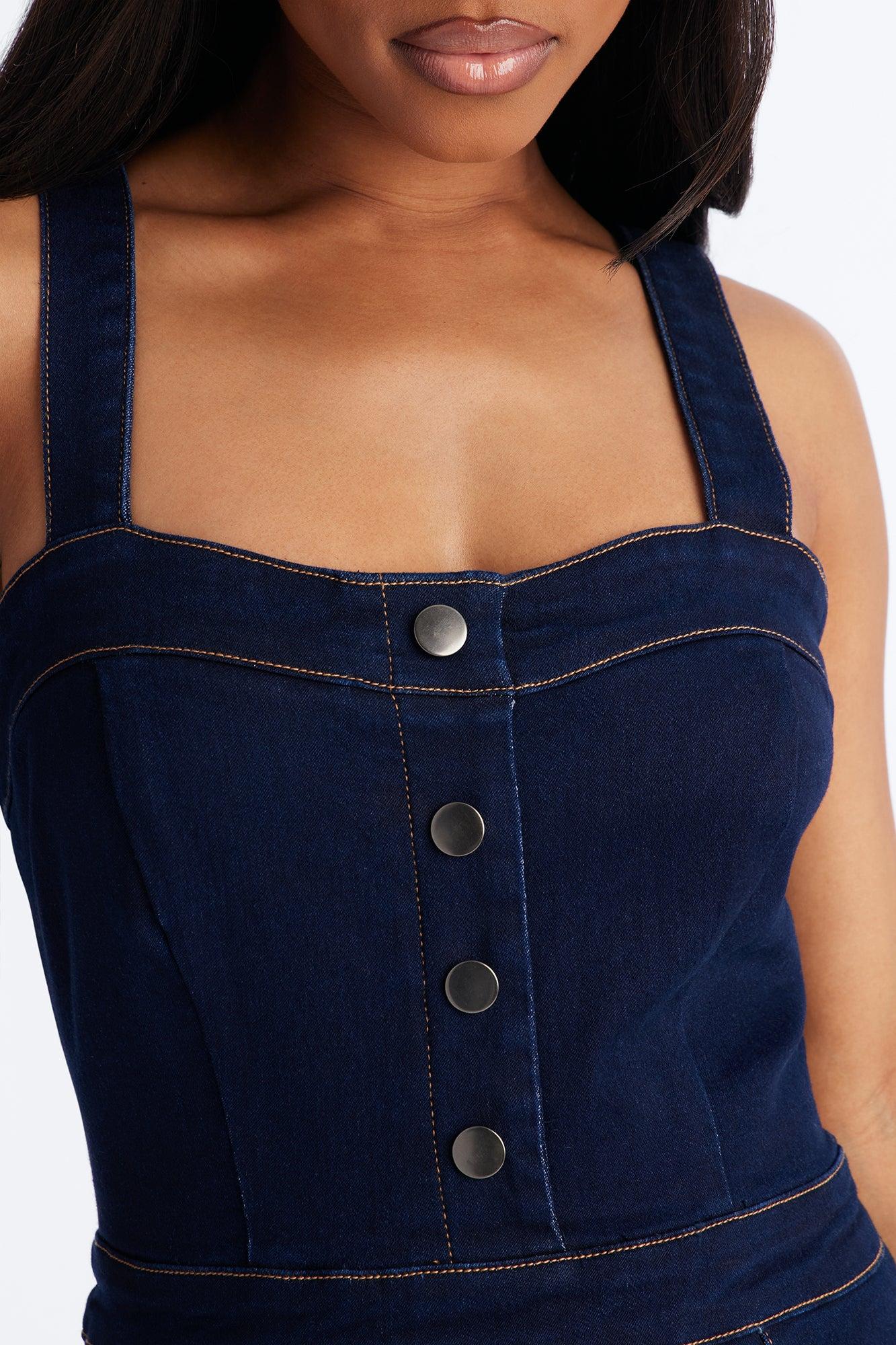 Atlanta Denim Jumpsuit - Dark Denim Female Product Image