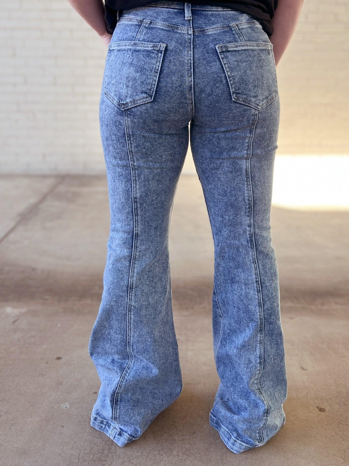 High Rise Tummy Control Bell Bottom With Outward Seam Product Image