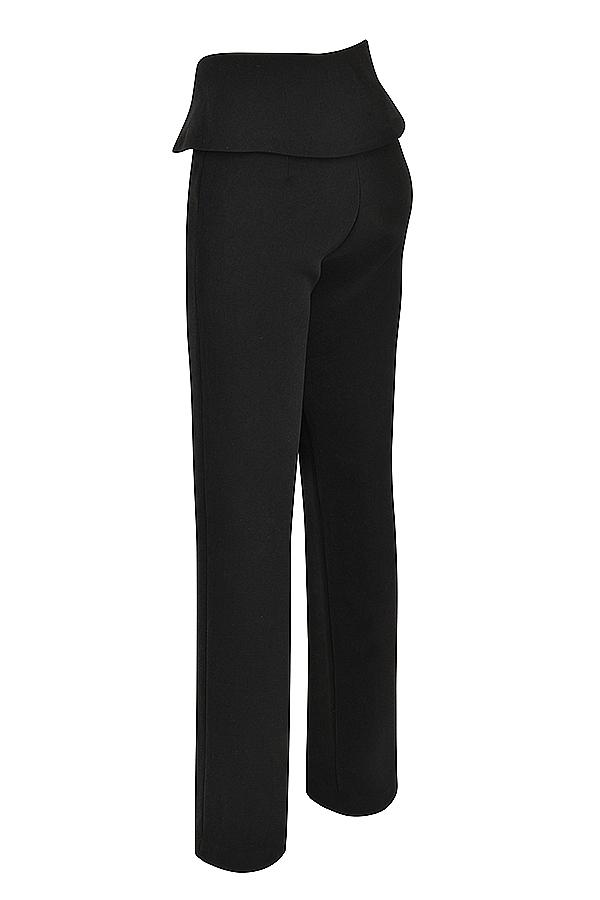 Ava  black fold front trousers - sale Product Image