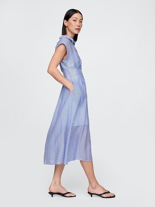 Sheer Midi Shirtdress Product Image